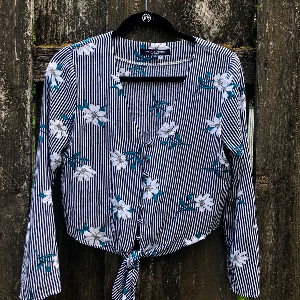 long sleeve floral button up